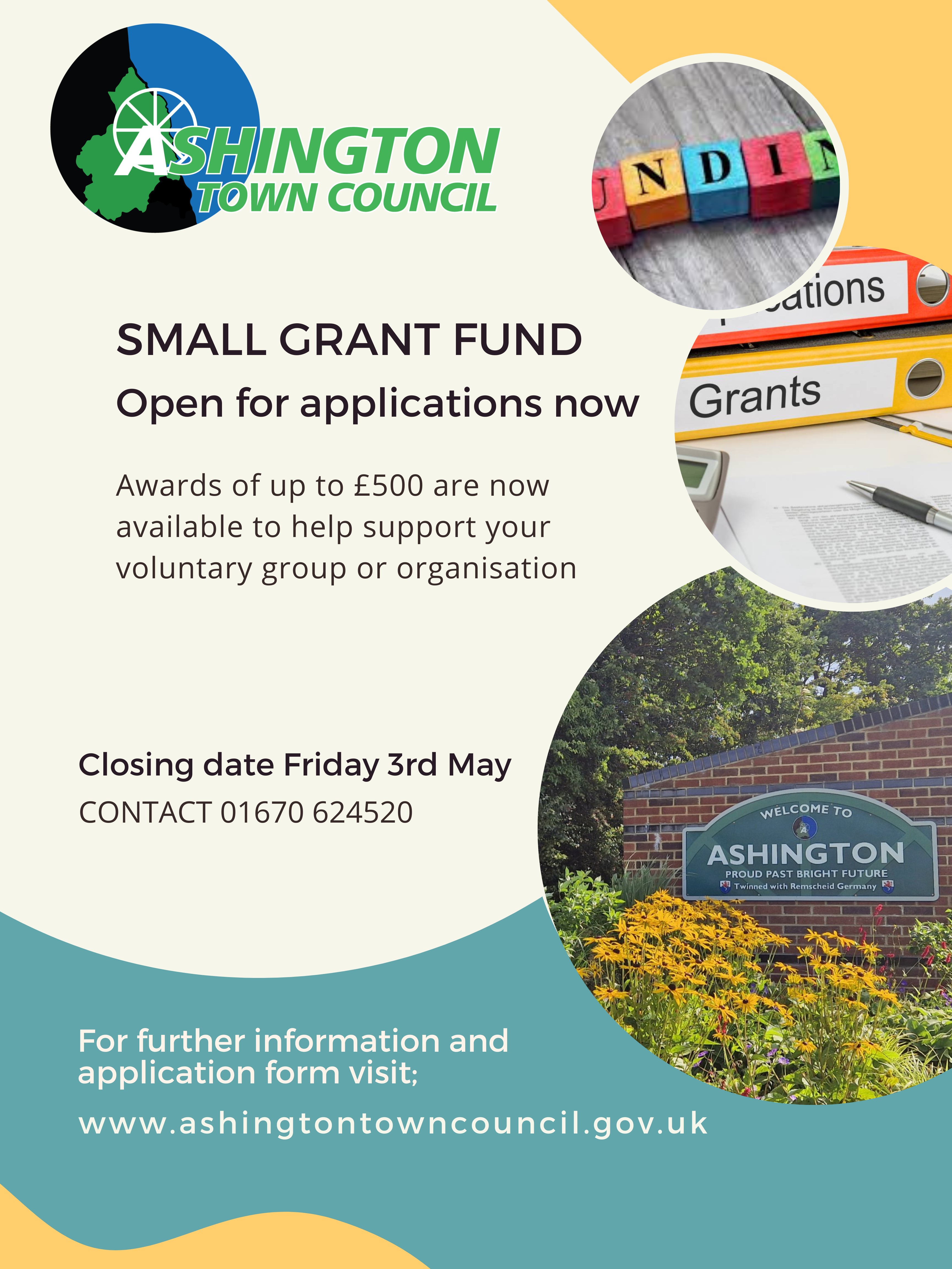 Ashington Town Council's Small Grant Fund Open for First Round of Applications