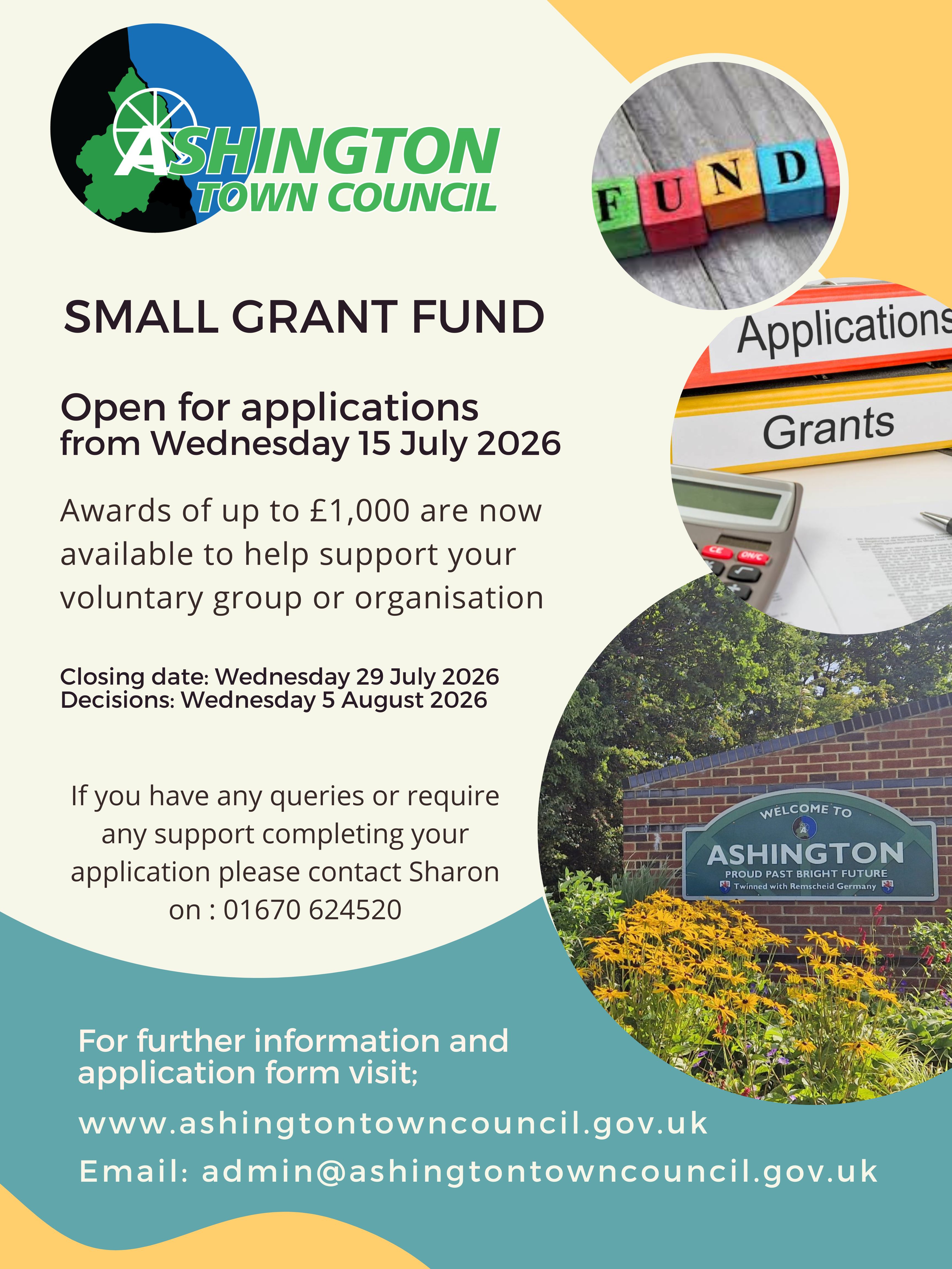 Ashington Town Council Launches Next Round of Small Grants Fund — Award Cap Doubled to £1,000