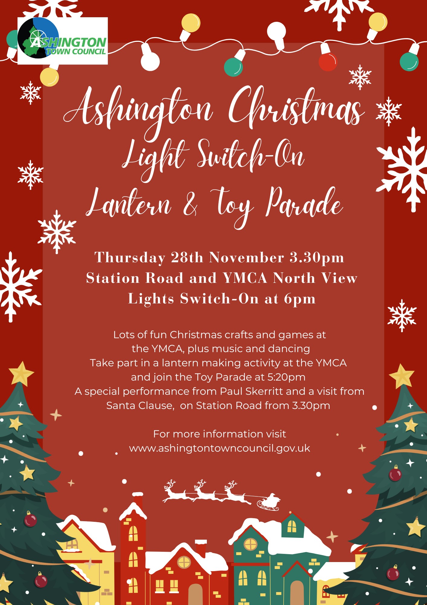 Ashington Town Council Announces Spectacular Christmas Light Switch-On Event