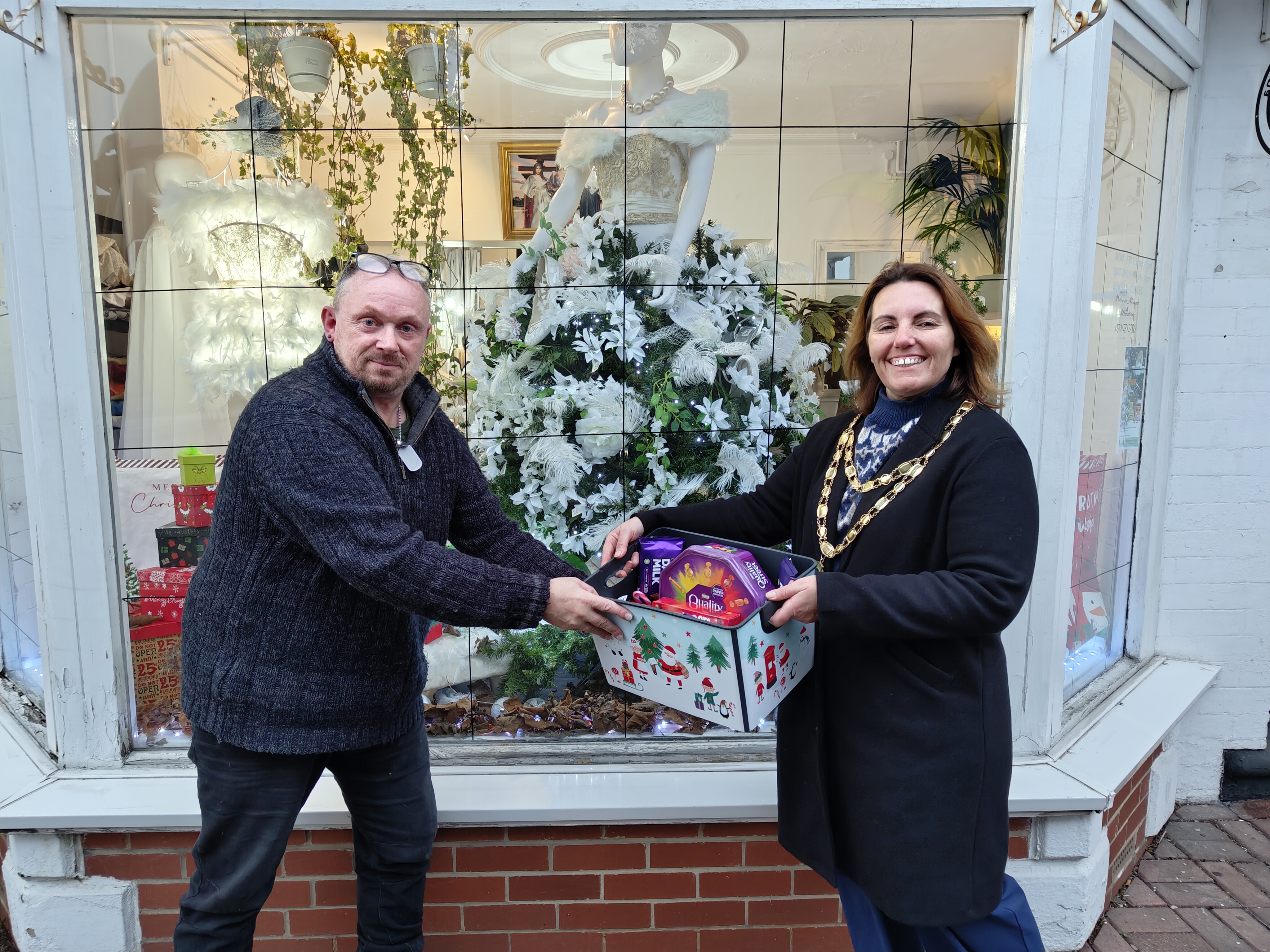 Local Designer Creates Magical Christmas-Wedding Fusion Display, Wins Top Window Honour from Ashington Town Council