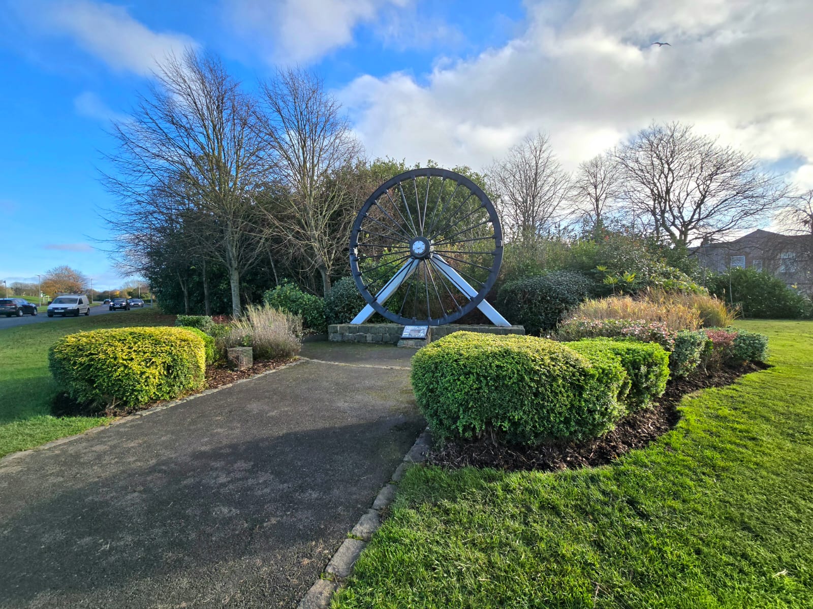 Ashington Town Council Maintains Iconic Mining Wheel Entrance Feature