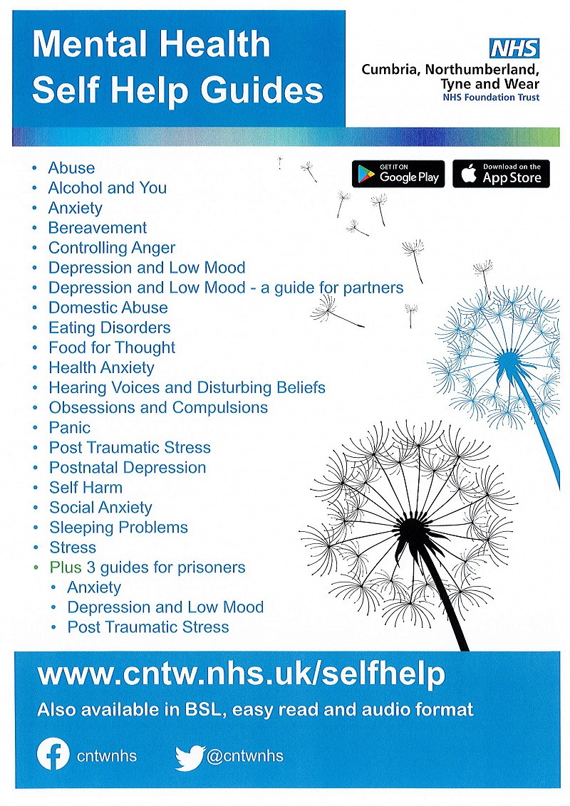 Self help and support with Cumbria, Northumberland, Tyne and Wear NHS Foundation Trust