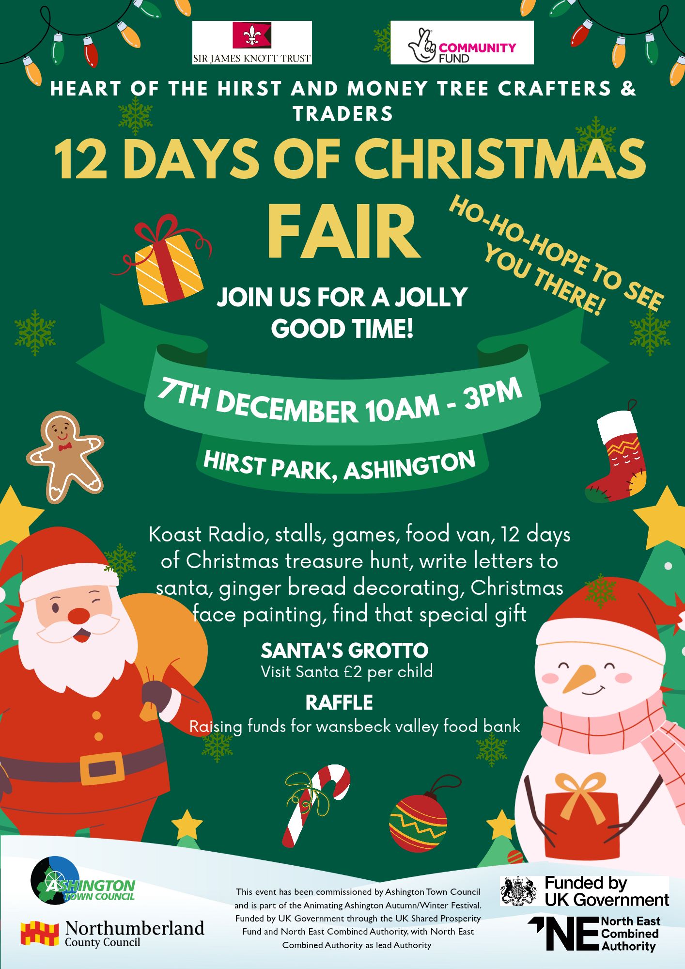 Ashington Christmas Market Moves to Hirst Park in Partnership with Heart of the Hirst Christmas Fair